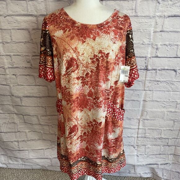Rabbit Rabbit Rabbit Women’s CasualColorful Boho Casual Shift Dress NWT Size 16W - Picture 1 of 9